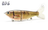  New Glide Swimbait with Tough metal joint design,  Plastic silk tail. Swivel ring for hooks